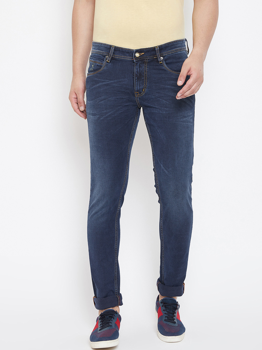 

American Archer Men Blue Skinny Fit Low-Rise Clean Look Stretchable Jeans