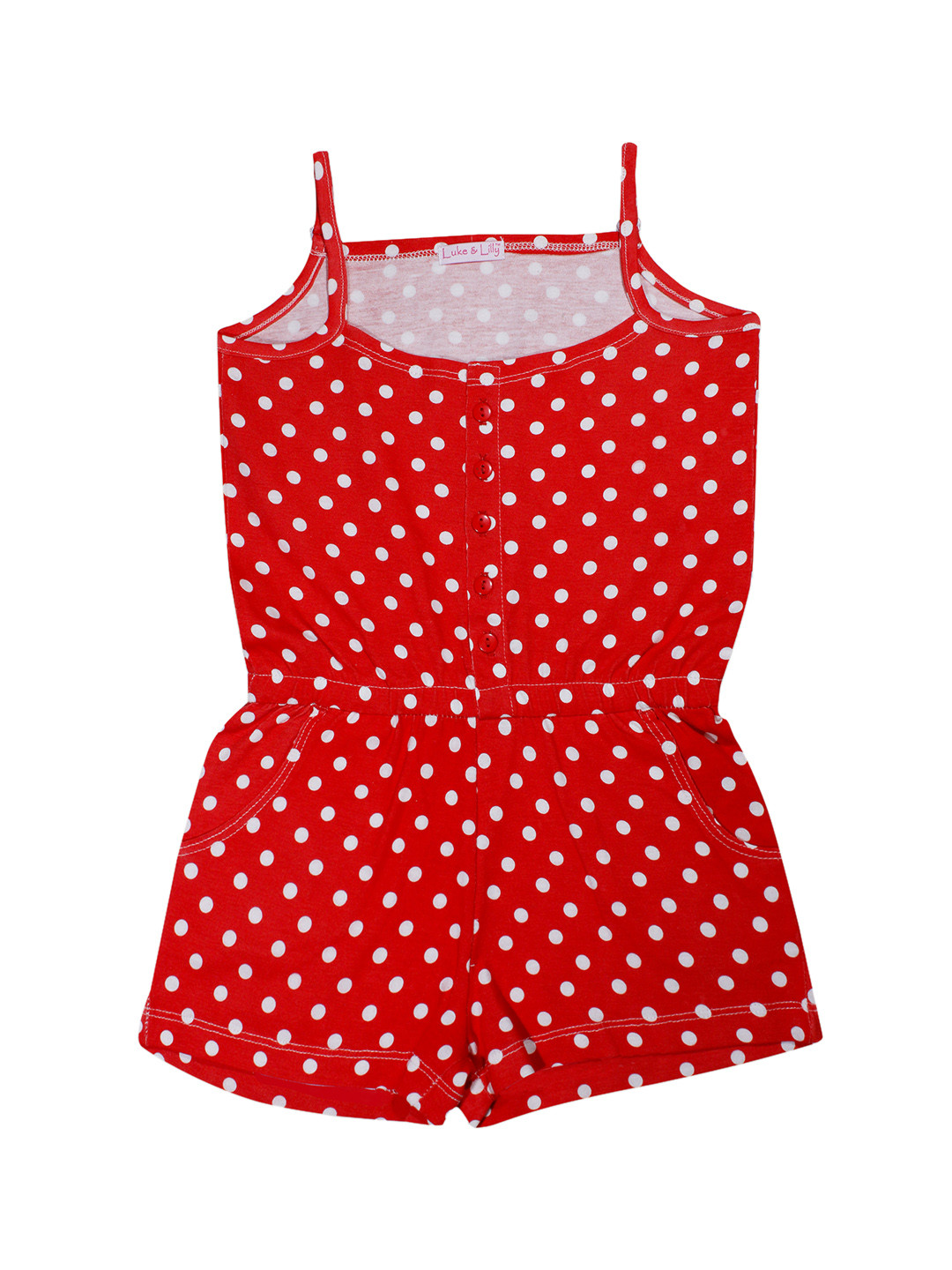 

Luke & Lilly Girls Red & White Printed Playsuit