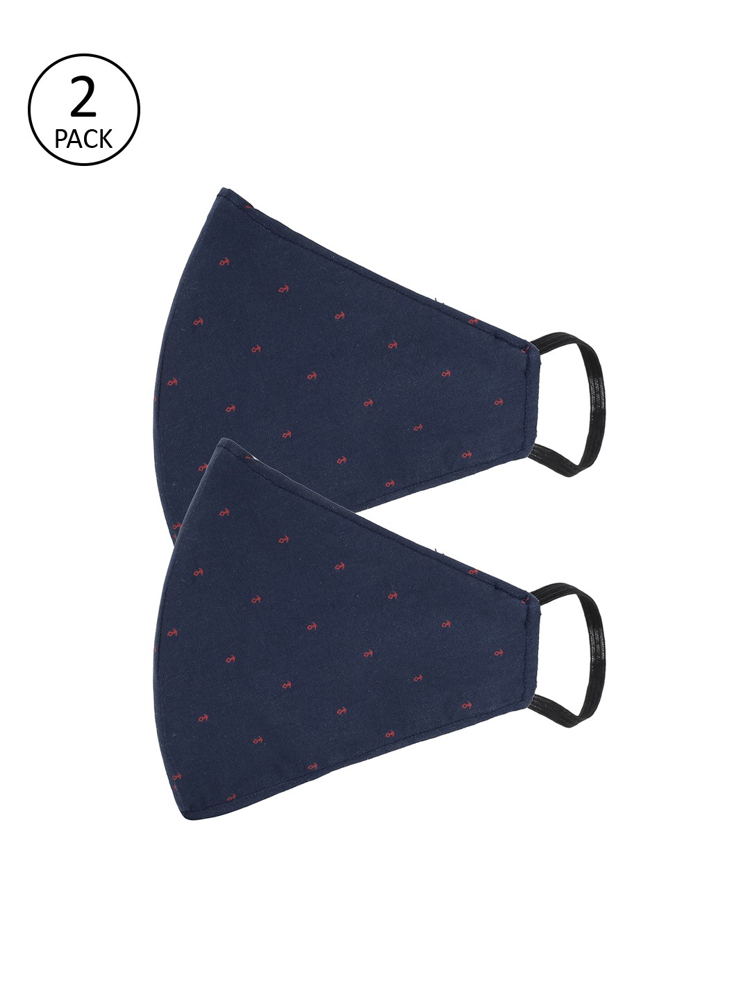 

AKSHARA Kids Navy Blue 2 Pcs 2 Ply Cotton Reusable Face Masks