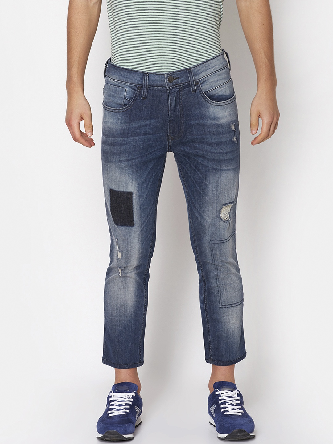 

LINDBERGH Men Blue Slim Fit Mid-Rise Mildly Distressed Stretchable Jeans