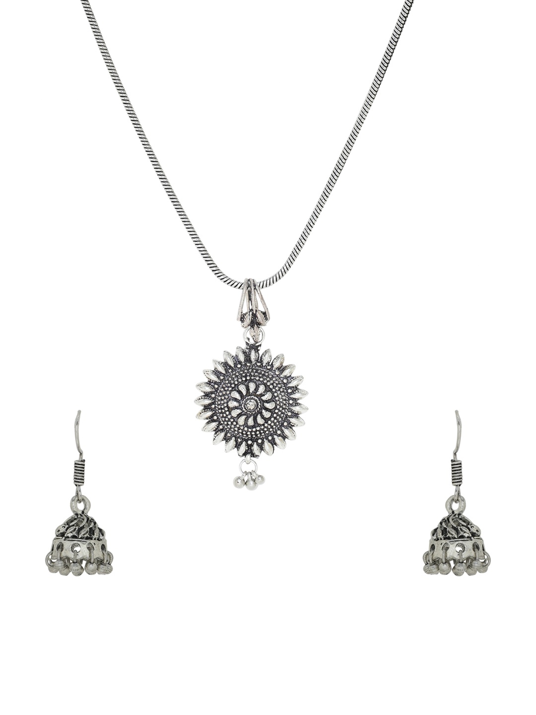

Silvermerc Designs German Silver-Plated Oxidised Handcrafted Jewellery Set