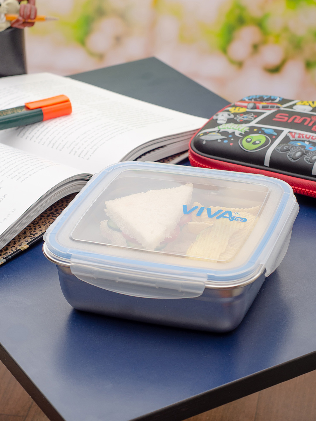 

VIVA h2o Steel-Toned & Transparent Stainless Steel Storage Box