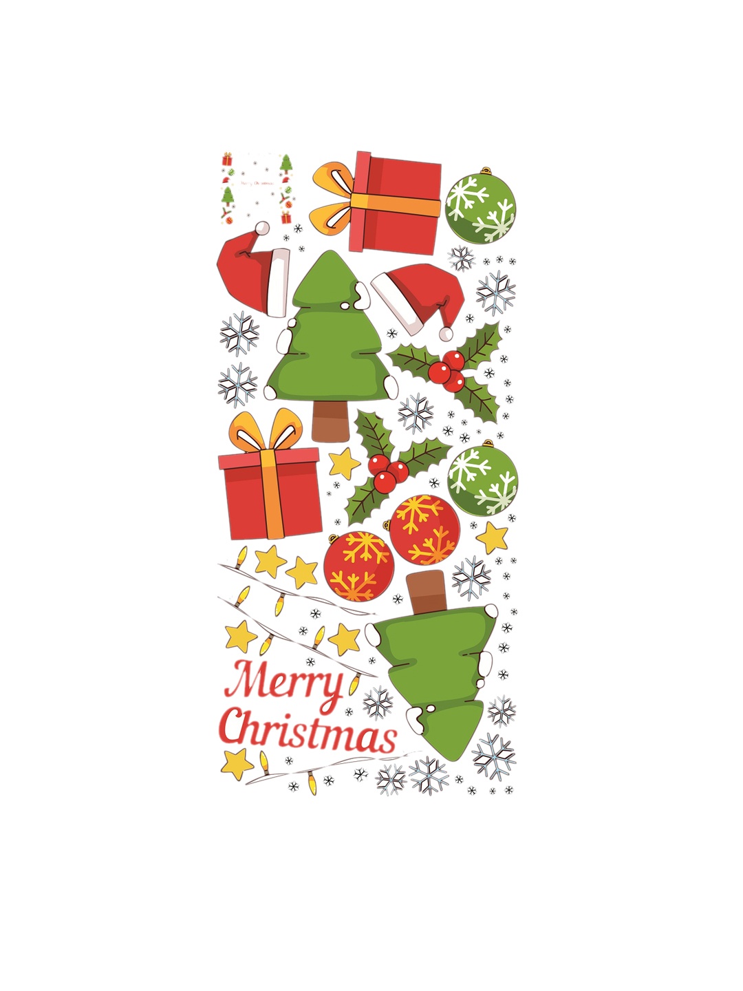 

WALLSTICK Red & Green Merry Christmas Large Vinyl Wall Sticker