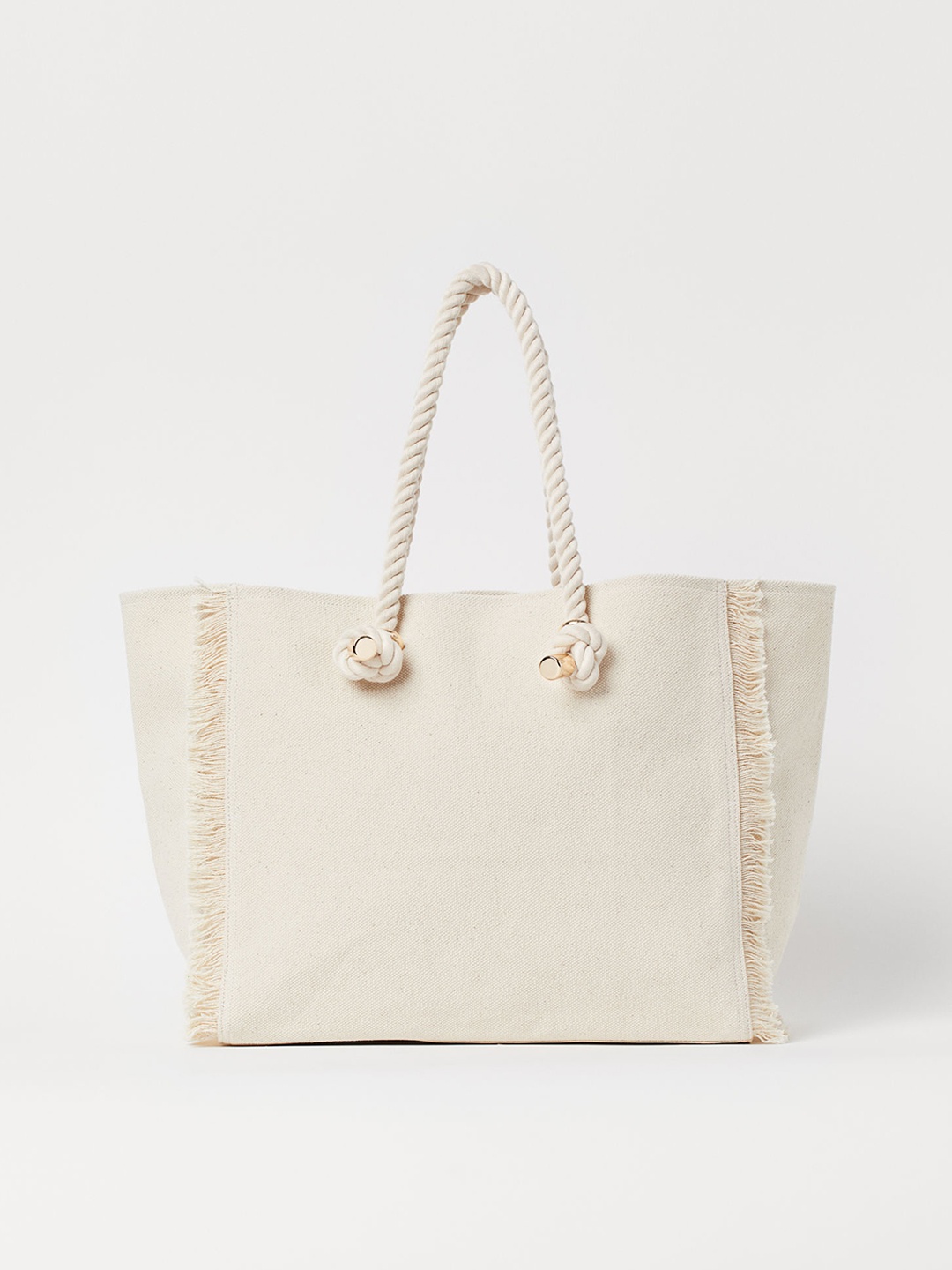 

H&M White Solid Tote Bag
