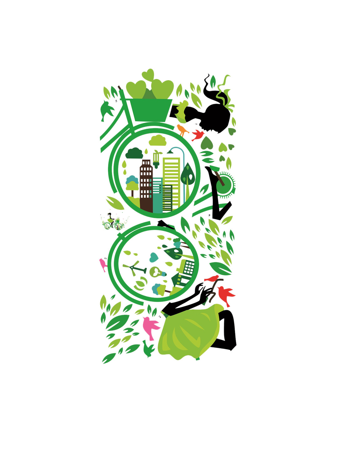 

WALLSTICK Green & Black Girl On Cycle Large Vinyl Wall Sticker