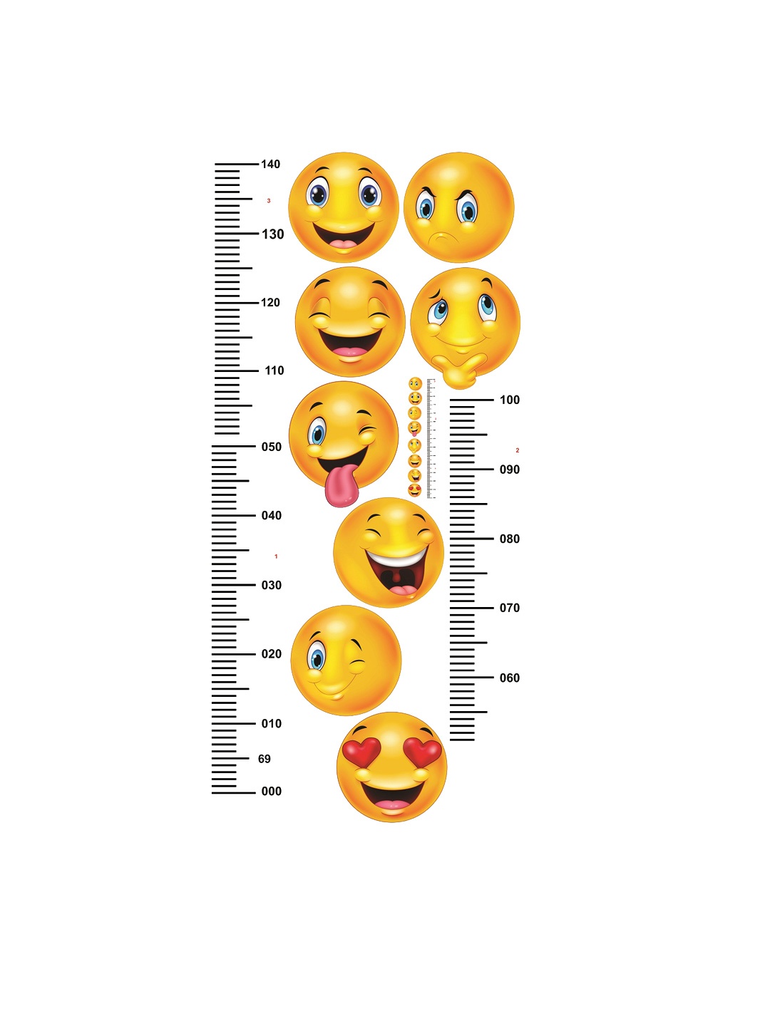 

WALLSTICK Yellow & Black Smileys Scale Large Vinyl Wall Sticker