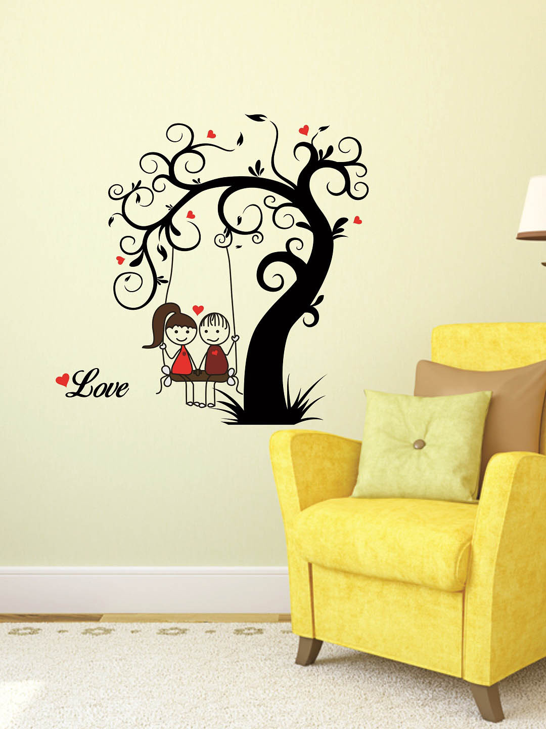 

WALLSTICK Black & Red Love Large Vinyl Wall Sticker