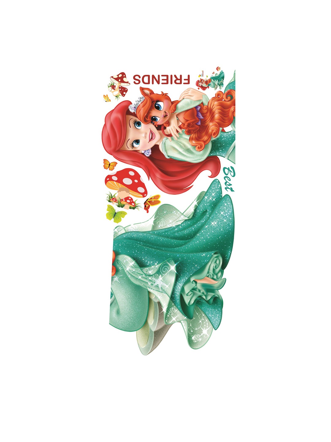 

WALLSTICK Green & Red Princess Large Vinyl Wall Sticker