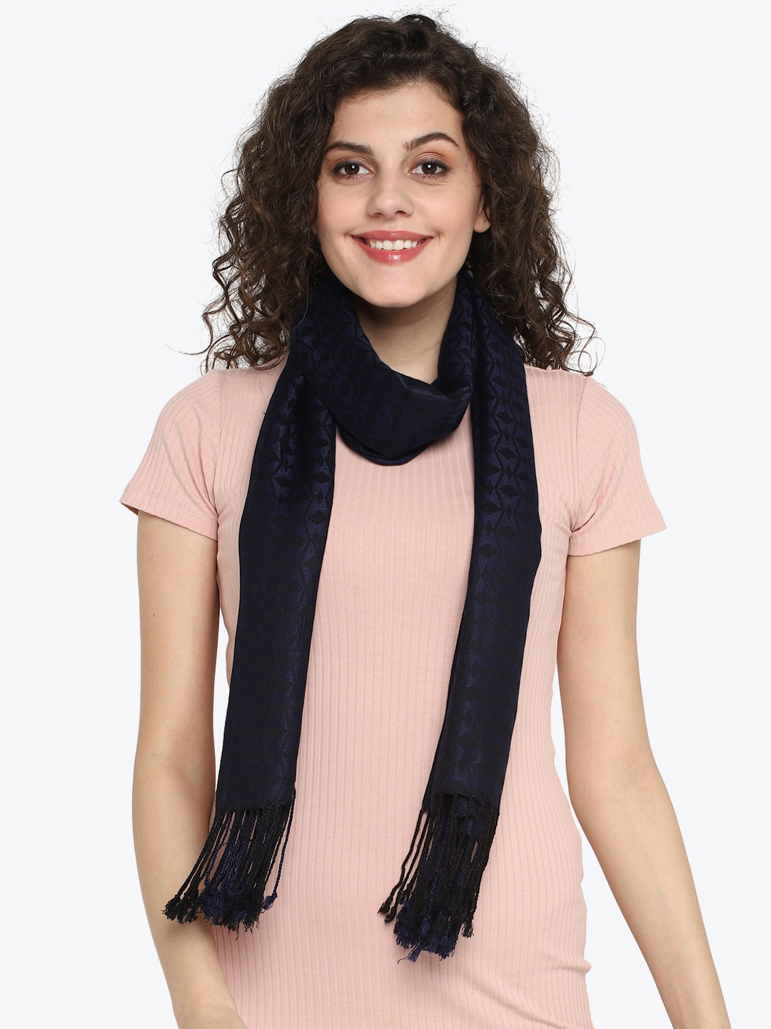 

Aditi Wasan Women Navy Blue Woven Design Stole