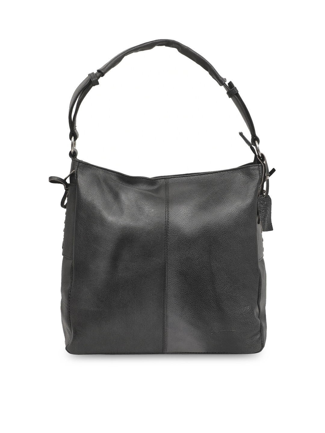 

Musqari Black Solid Leather Shoulder Bag