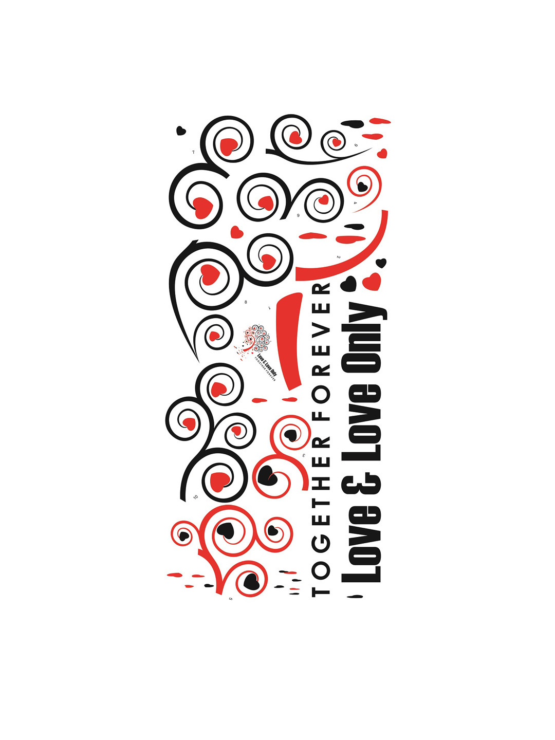 

WALLSTICK Black & Red Love Large Vinyl Wall Sticker