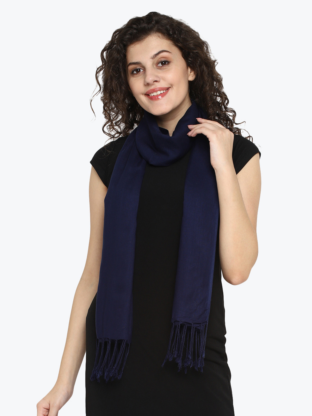 

Aditi Wasan Women Navy Blue Solid Stole