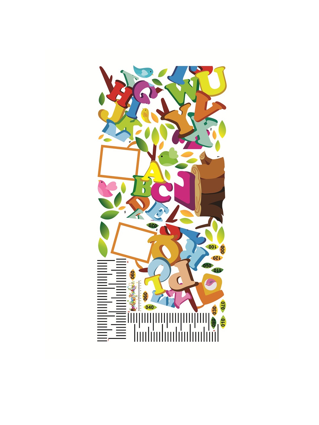 

WALLSTICK Black & Green Alphabet Scale Large Vinyl Wall Sticker