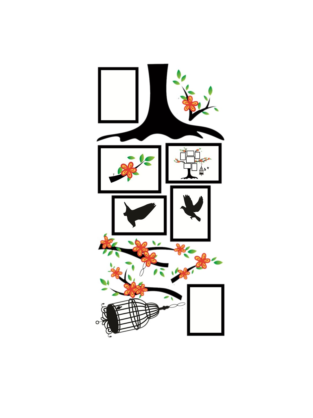 

WALLSTICK Black & Red Tree Large Vinyl Wall Sticker