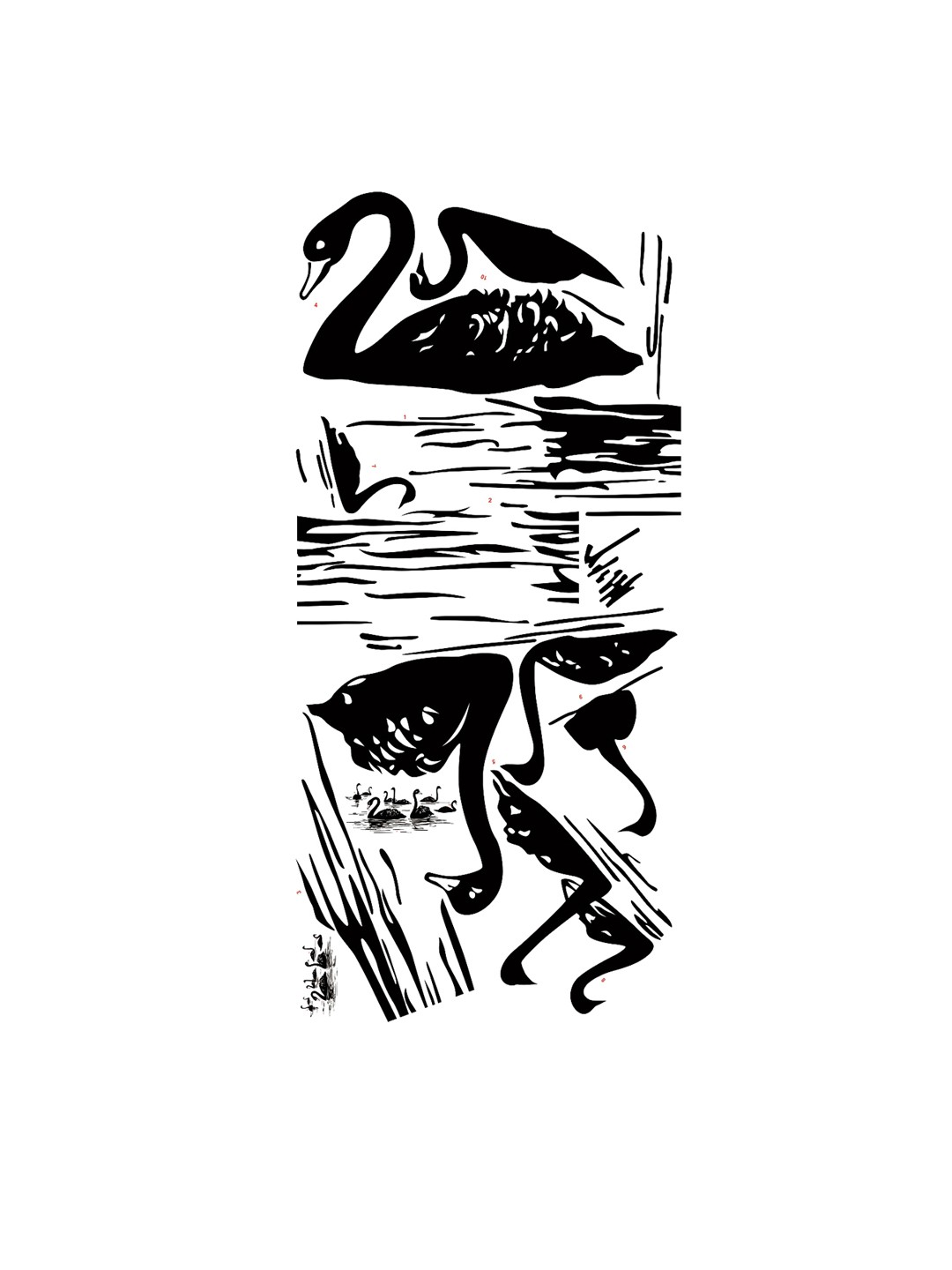 

WALLSTICK Black Ducks Large Vinyl Wall Sticker