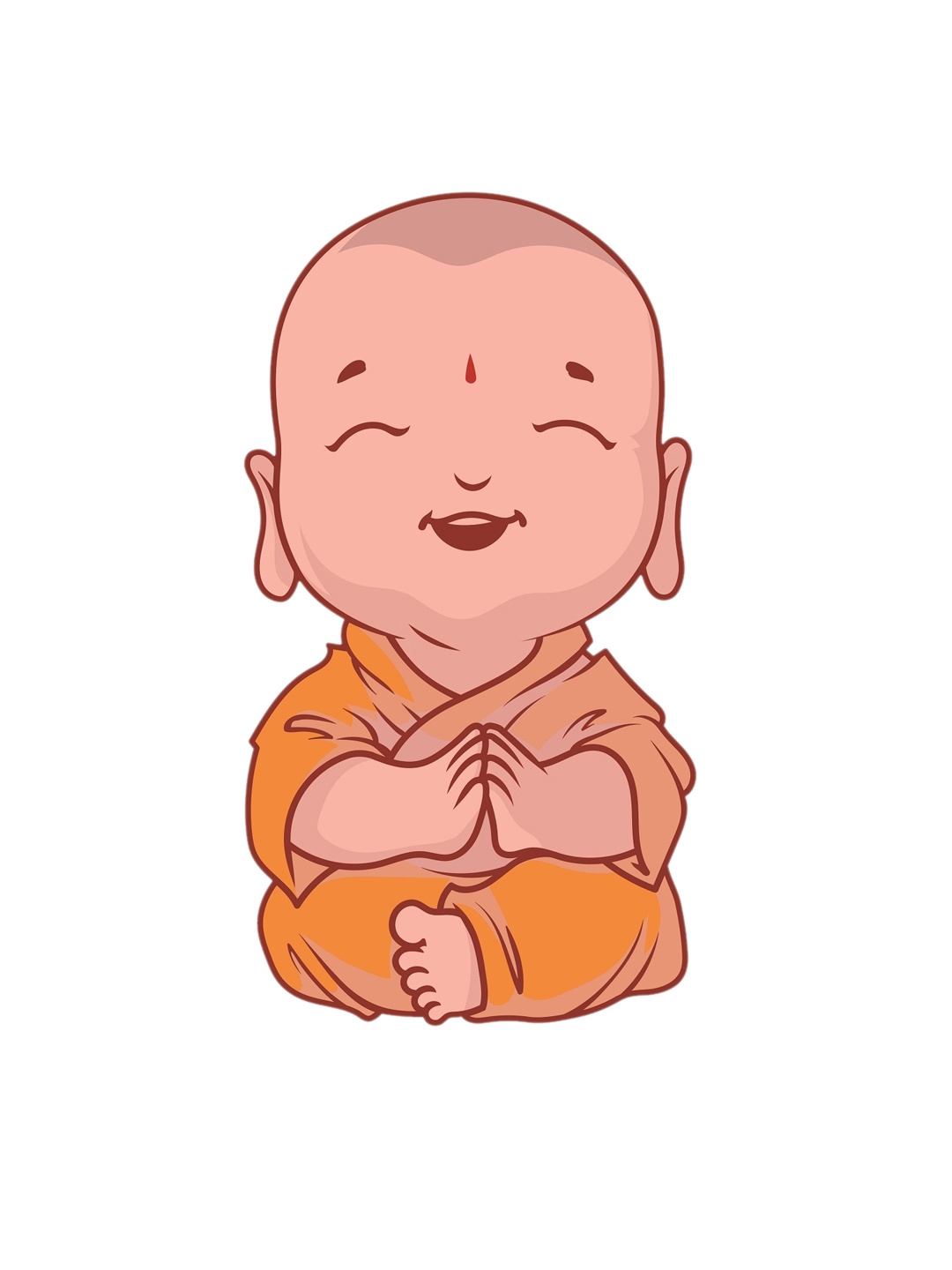 

WALLSTICK Pink & Brown Little Monks Large Vinyl Wall Sticker