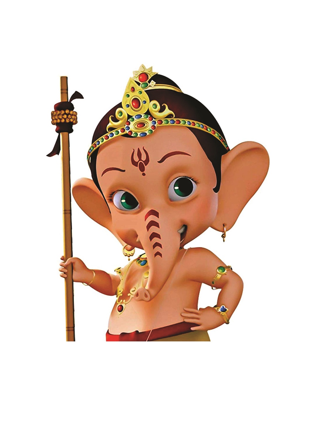 

WALLSTICK Beige & Red Little Ganesha Large Vinyl Wall Sticker