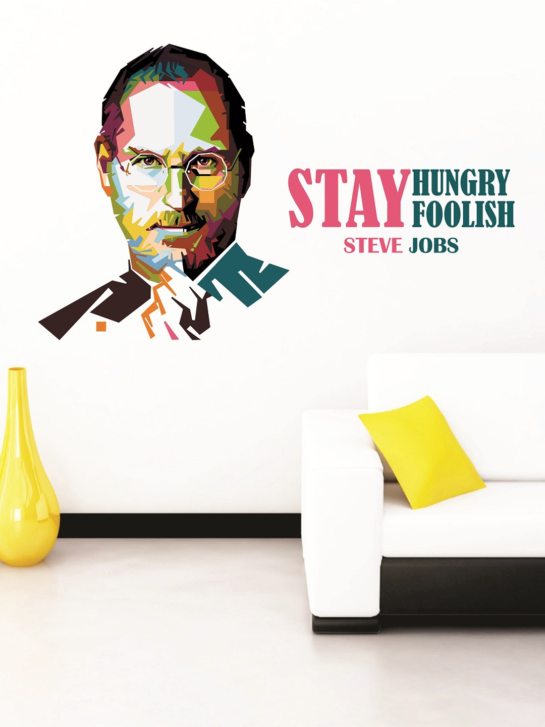 

WALLSTICK Pink & Green Printed Large Vinyl Sticker