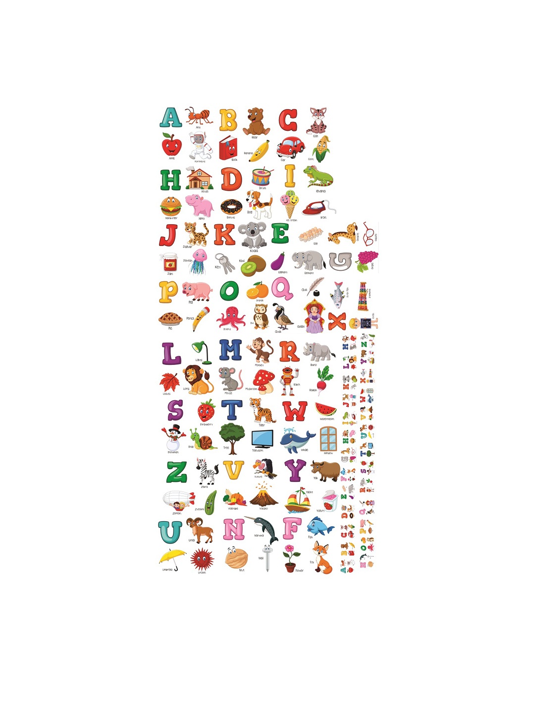 WALLSTICK Multicoloured Alphabets Large Vinyl Wall Sticker, Multi