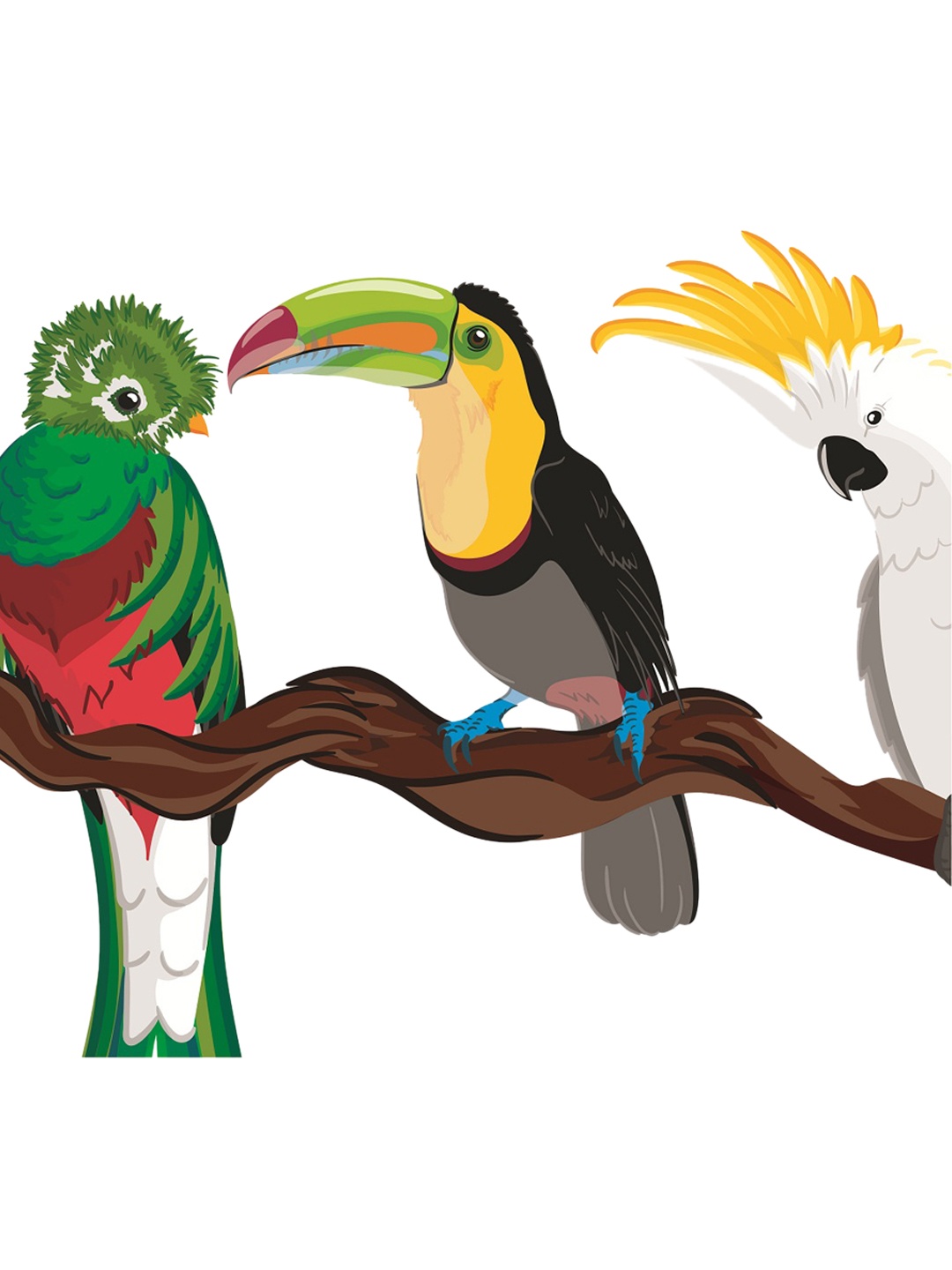 

WALLSTICK Green & Red Birds Large Vinyl Sticker