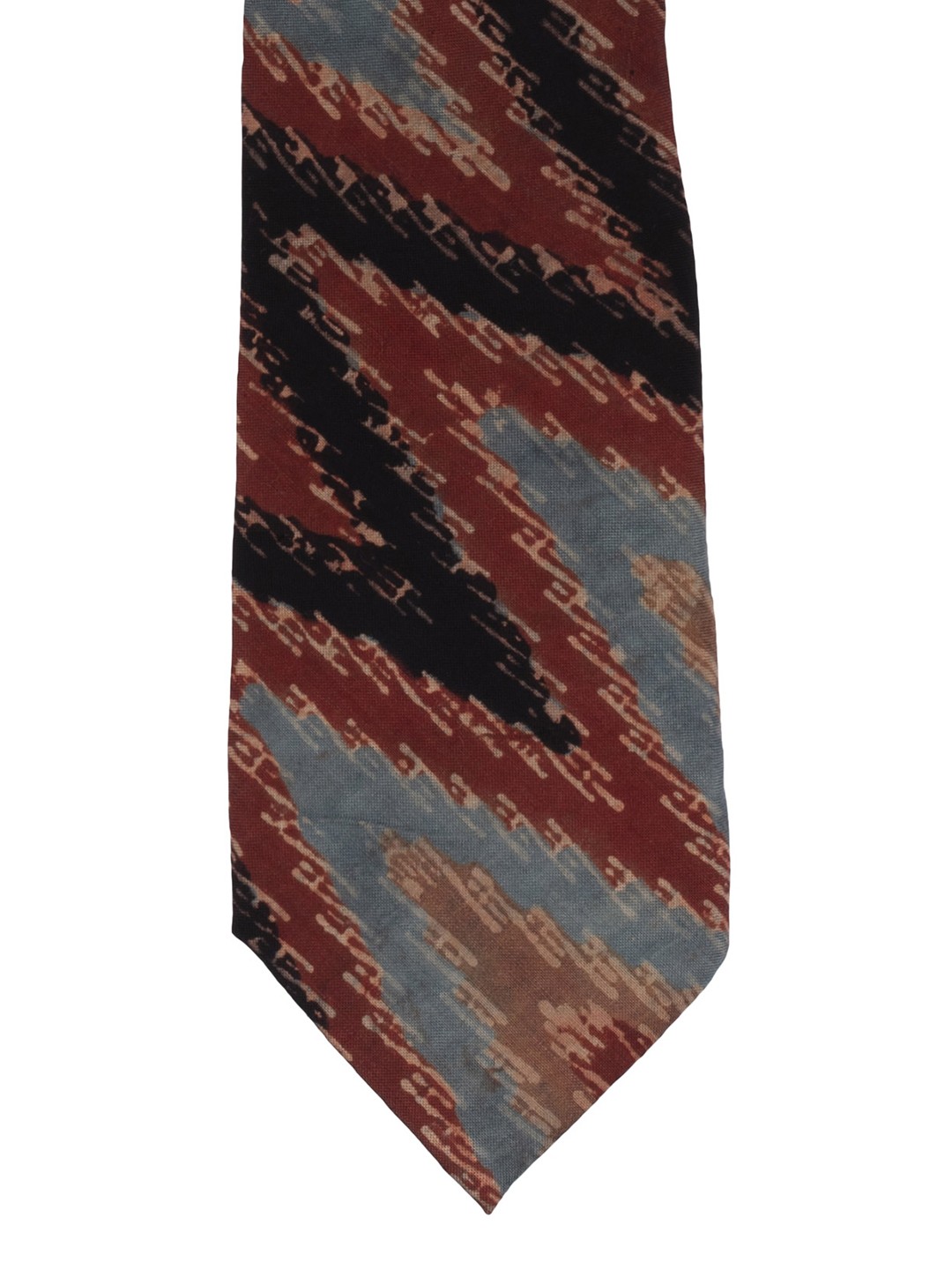 

The Tie Hub Brown & Black Ikkat Woven Design Broad Tie