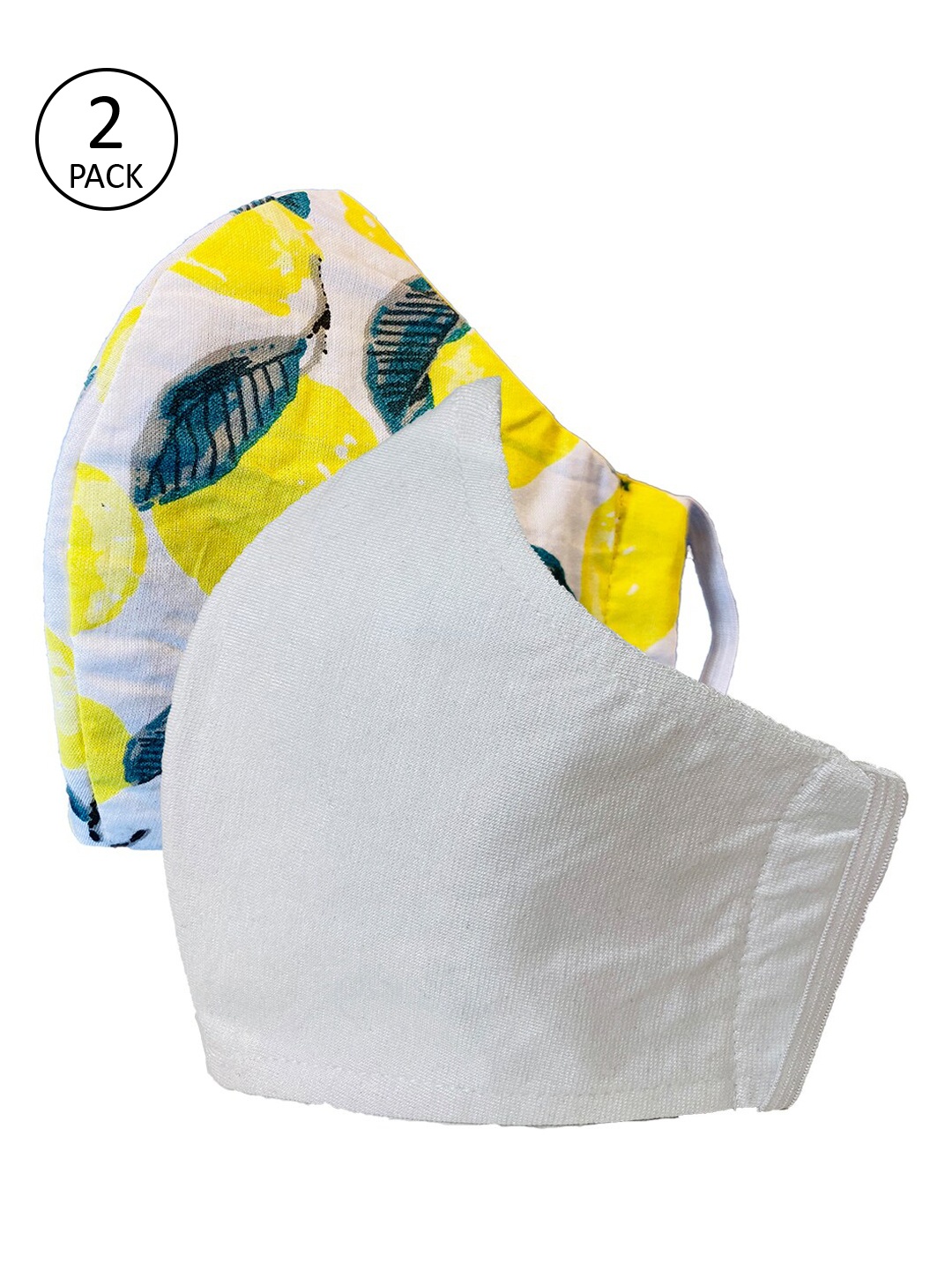 

Sera Kids 2 Pcs Printed 3-Ply Reusable Outdoor Fabric Masks, Yellow