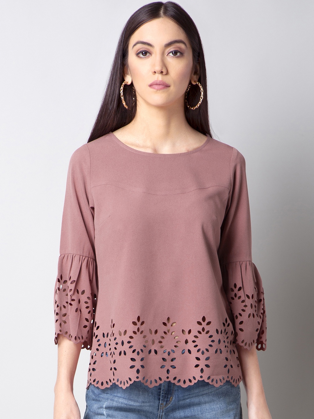 

FabAlley Women Mauve Solid Top
