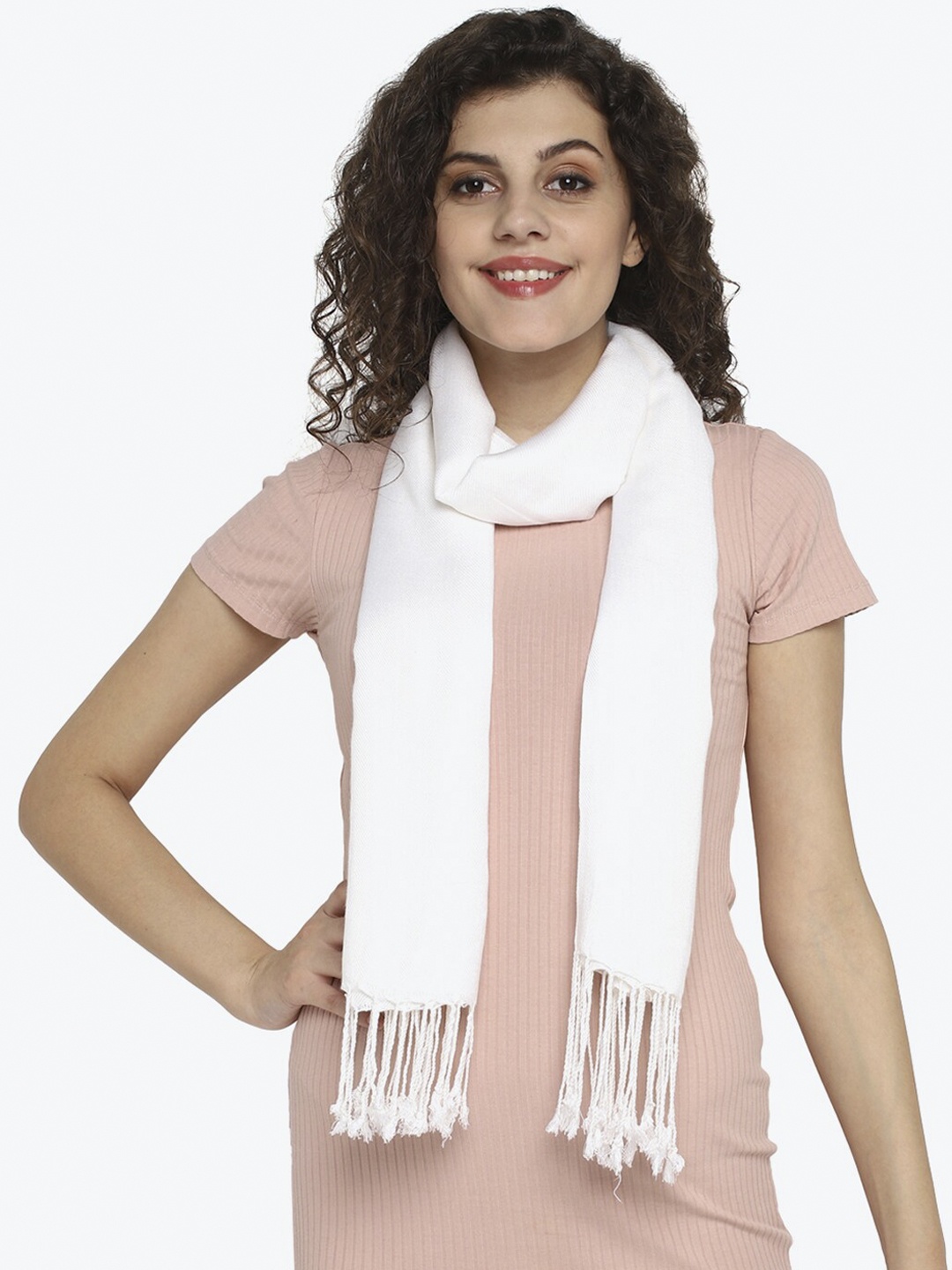 Aditi Wasan Women White Solid Stole