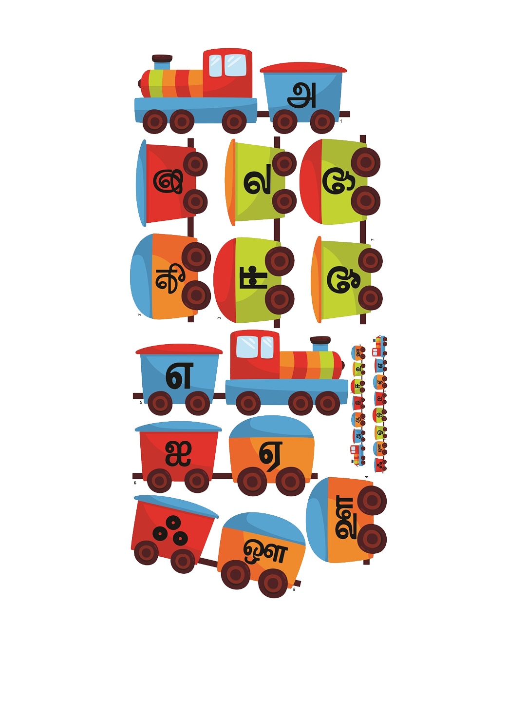 

WALLSTICK Red & Green Train Large Vinyl Wall Sticker