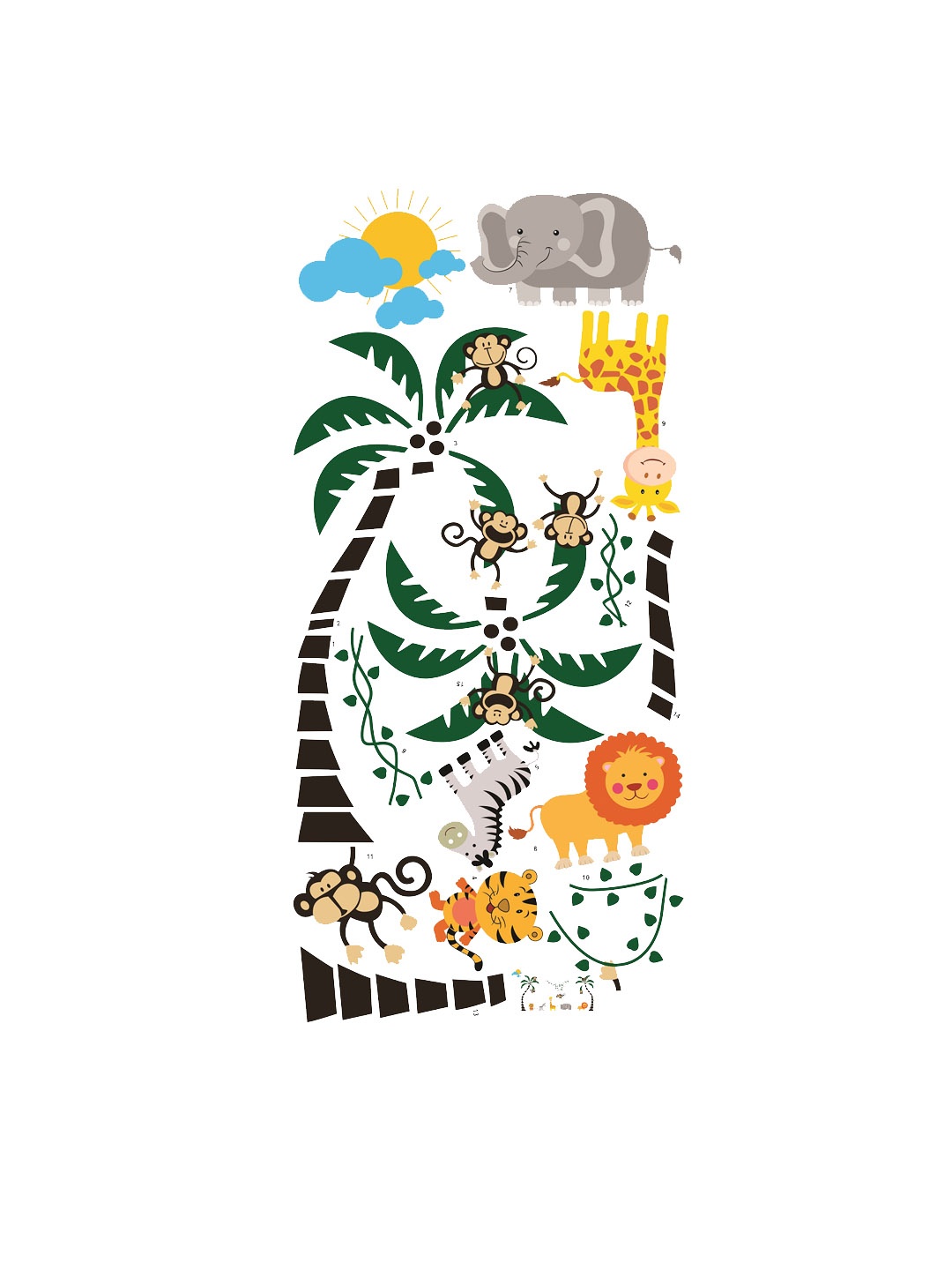 

WALLSTICK Brown & Green Animals Large Vinyl Wall Sticker