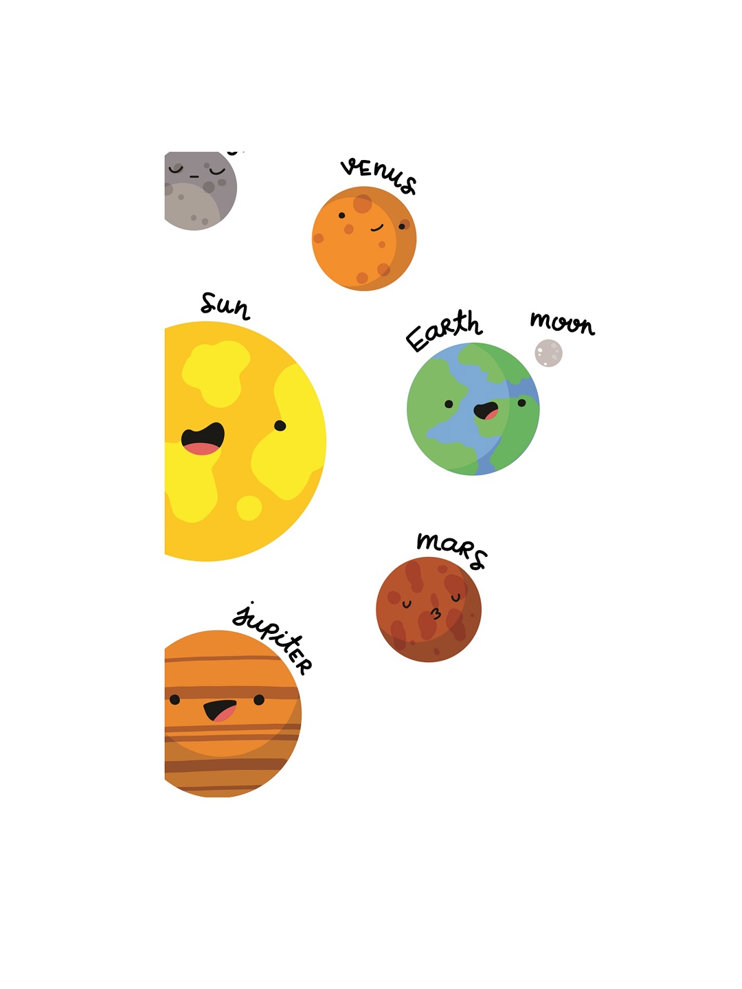 

WALLSTICK Multicoloured Planets Large Vinyl Wall Sticker, Multi