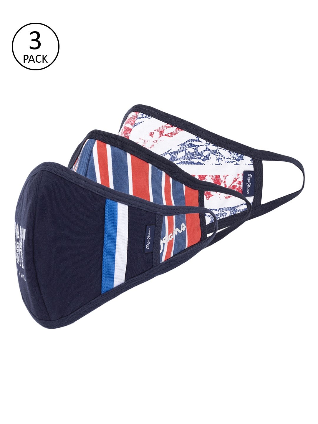 

Pepe Jeans Women 3Pcs 3 Ply Protective Outdoor Face Masks, Red