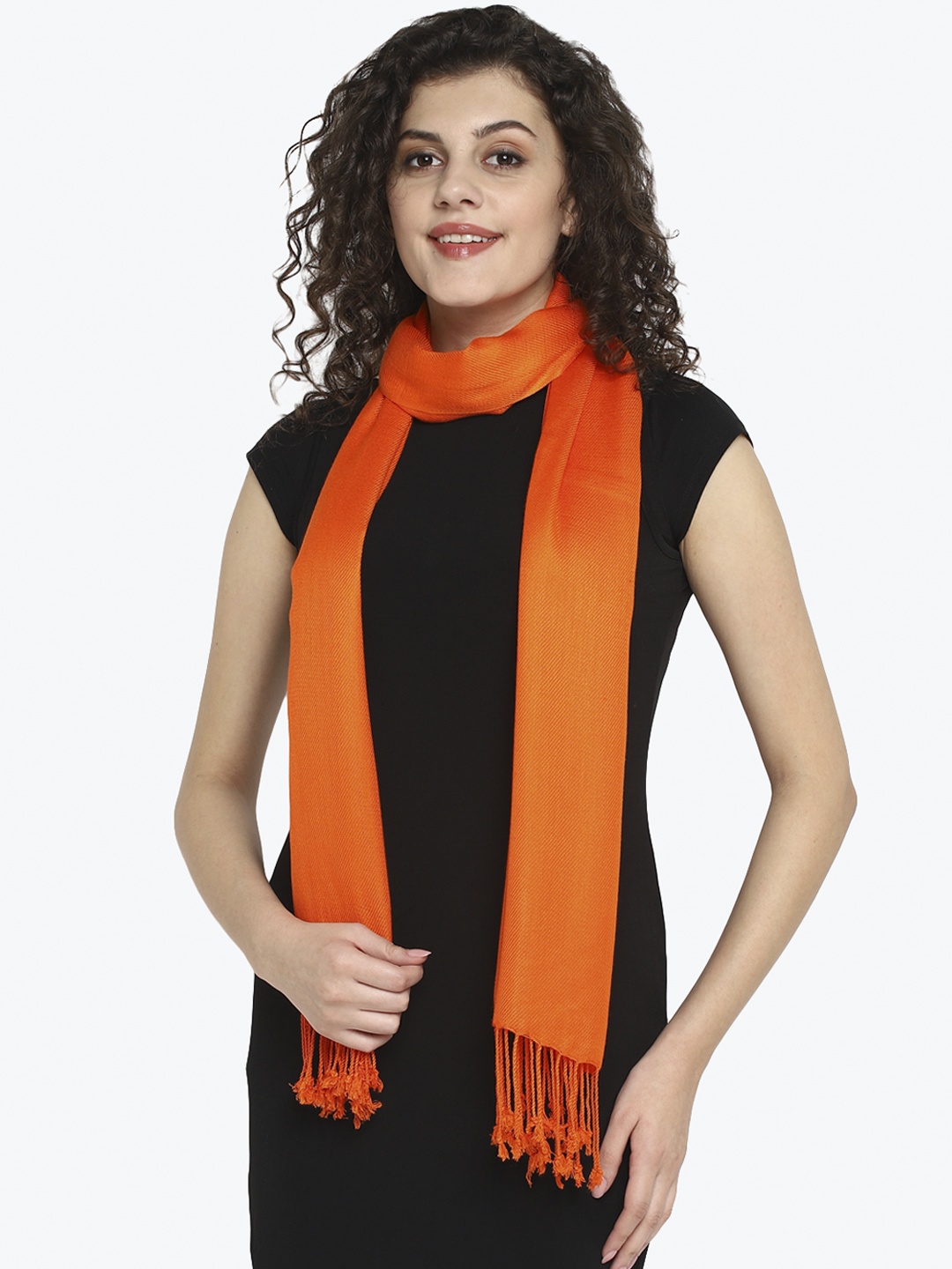 Aditi Wasan Women Orange Solid Stole