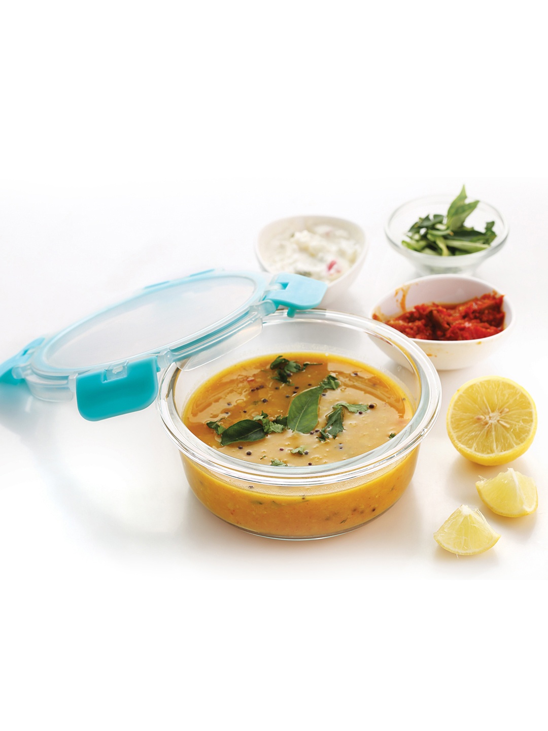 

HAZEL Set Of 2 Transparent Borosilicate Glass Round Airtight & Leak Proof Containers