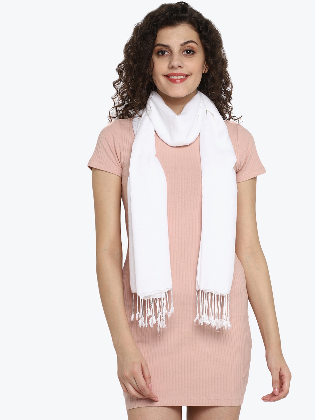 

Aditi Wasan Women White Solid Stole