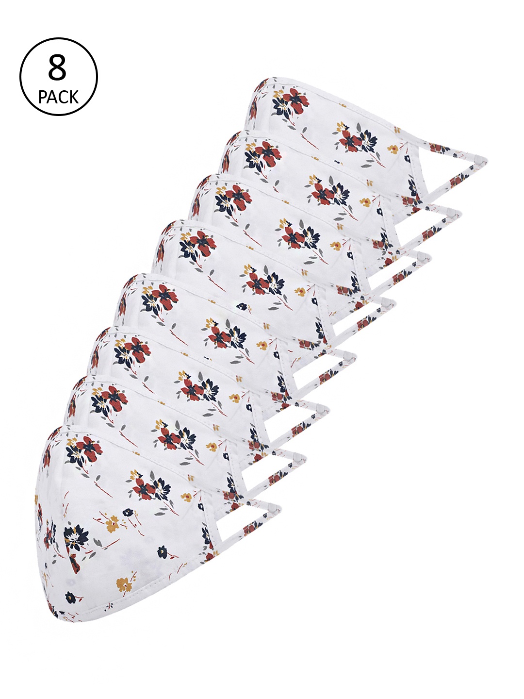 

Richlook Men White 8 Pcs 2-Ply Printed Cotton Reusable Outdoor Masks