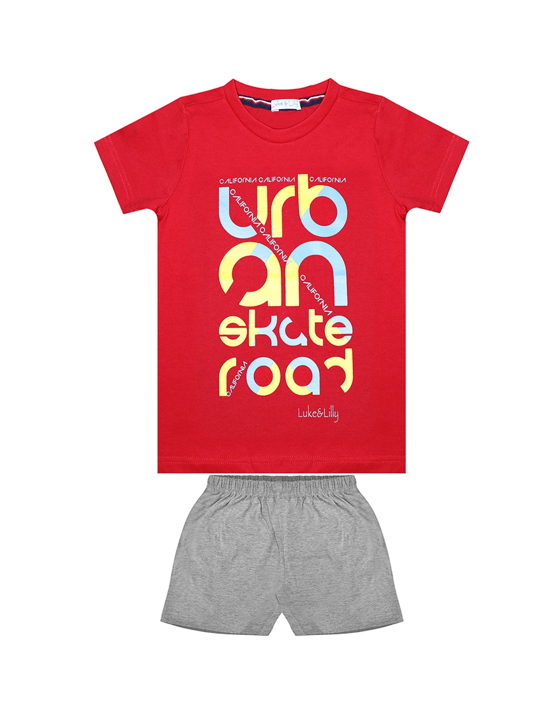 

Luke & Lilly Boys Multicoloured Printed T-shirt with Shorts, Multi