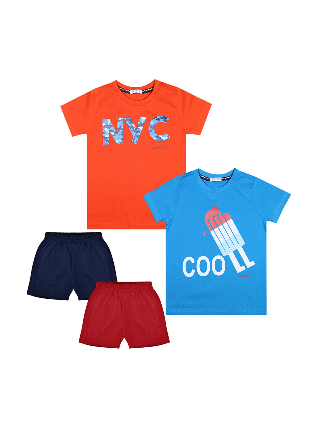 

Luke & Lilly Boys Pack Of 2 Printed T-shirt with Shorts, Blue