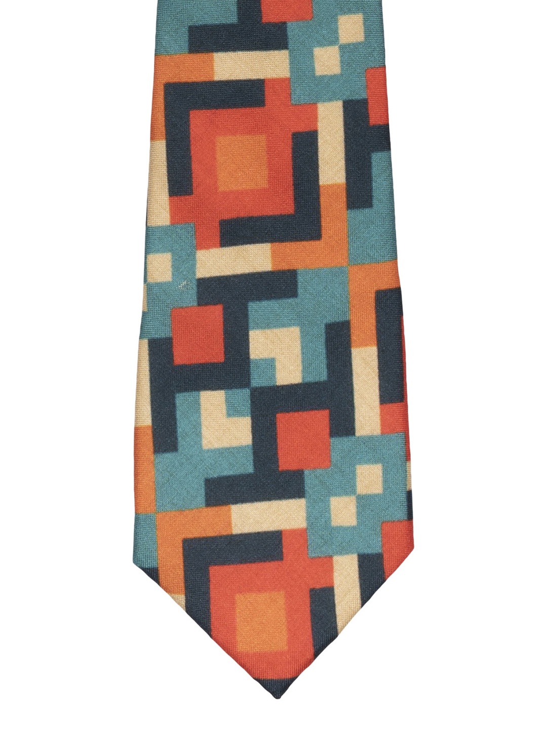

The Tie Hub Men Multicoloured Square Printed Broad Tie, Multi