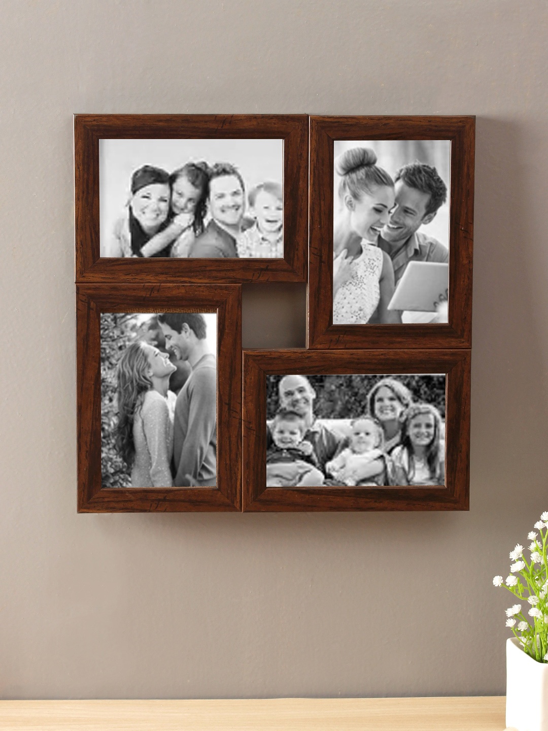 

WISHTANK Brown Solid Wall Hanging Wooden Photo Frame