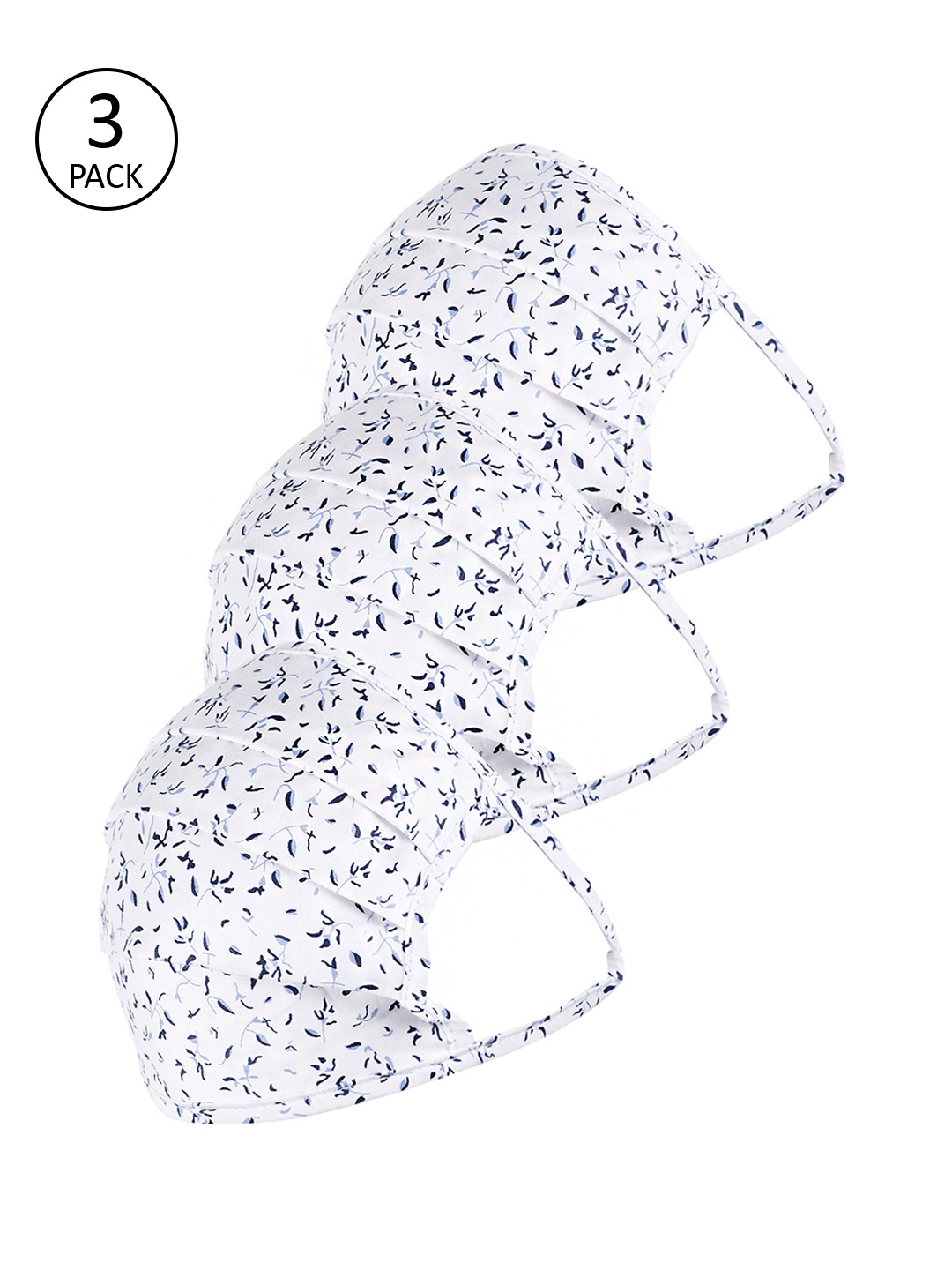

Richlook Men 3 Pcs White Printed 2-Ply Reusable Cotton Masks