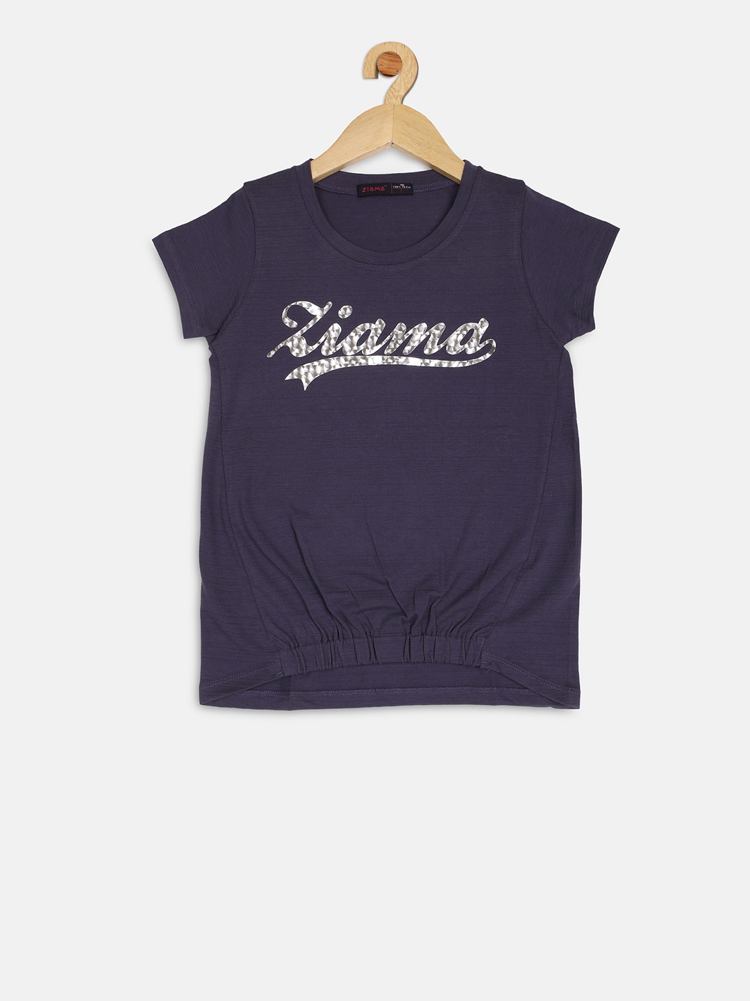 

Ziama Girls Charcoal Grey Printed Top