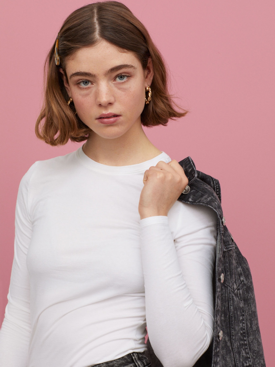 

H&M White Women Long-Sleeved Top