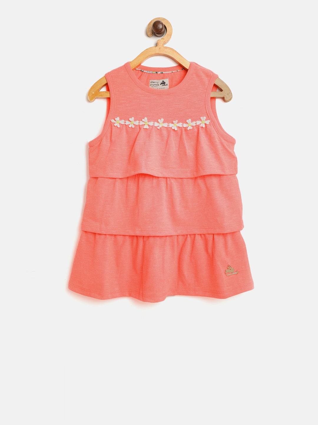 

Cherry Crumble Girls Coral Orange Solid Top