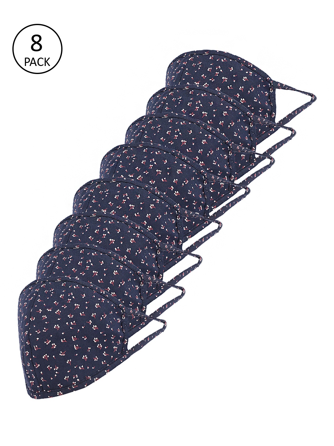 

Richlook Men Navy Blue 8 Pcs 2-Ply Printed Cotton Reusable Outdoor Masks