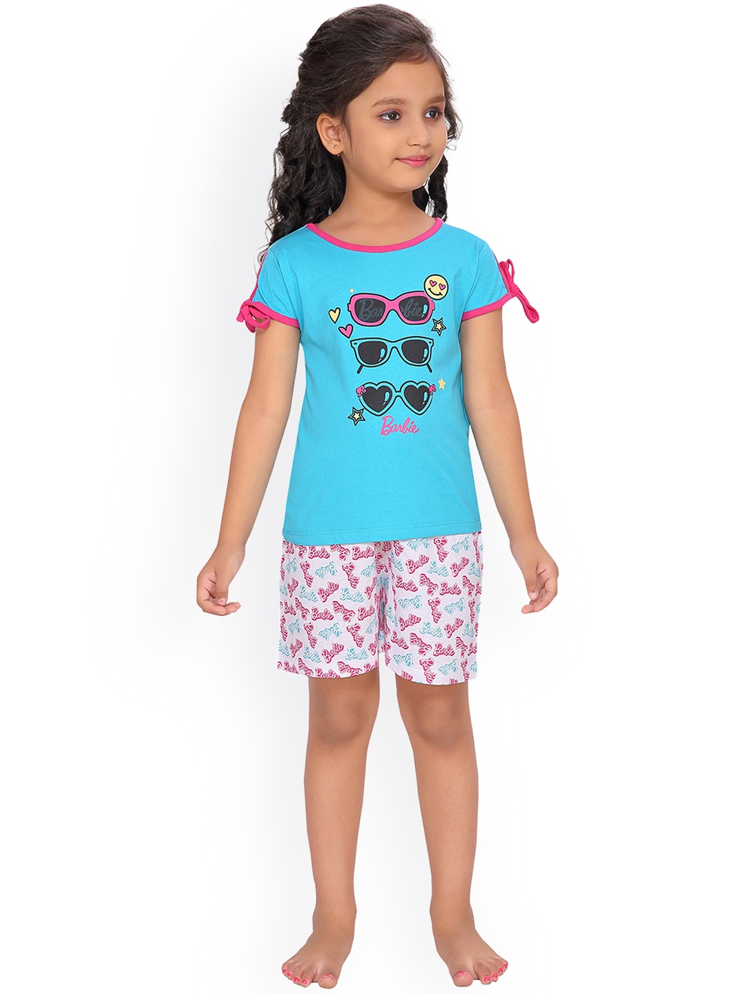 

Barbie Girls Blue Printed Night suit