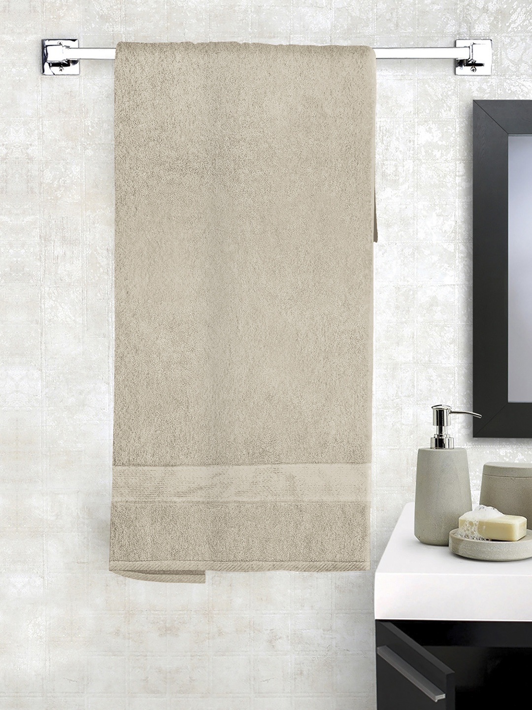 

Story@home Unisex Beige Solid 600 GSM Large Bath Towel