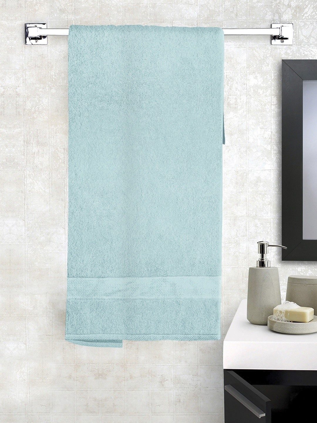 

Story@home Unisex Turquoise Blue Solid 600 GSM Large Bath Towel