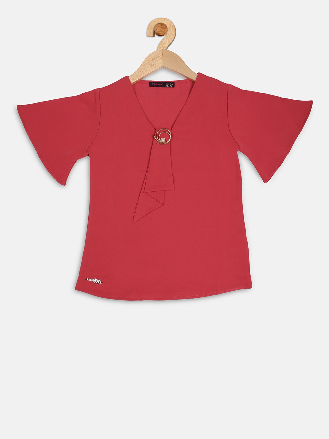 

Ziama Girls Red Solid Top
