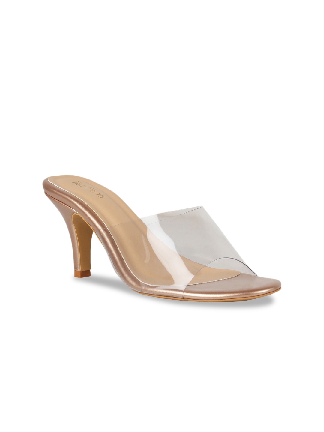 

Tao Paris Women Gold-Toned & Transparent Solid Slim Heels
